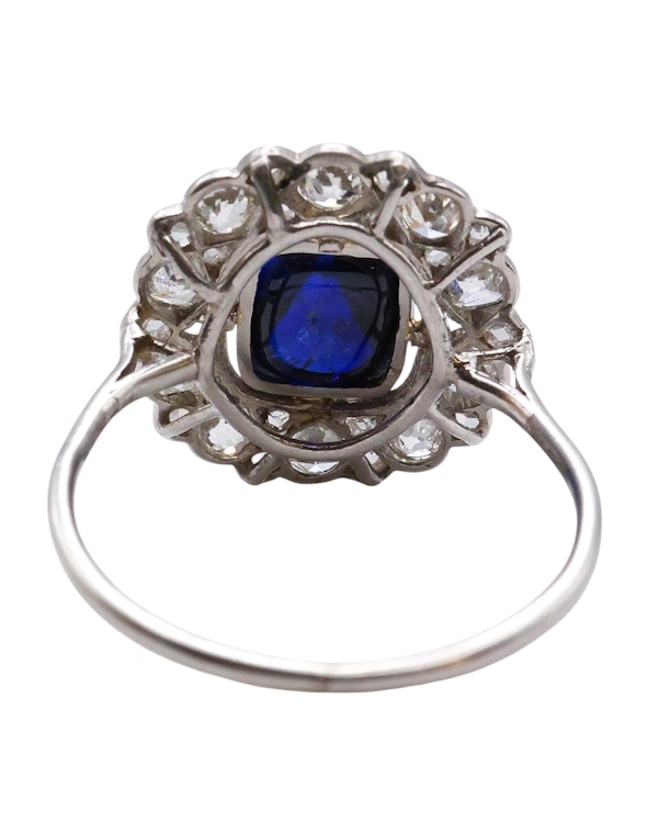 Edwardian sapphire and diamond platinum ring - image 2