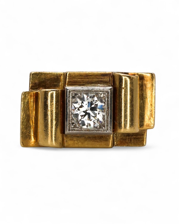Lovely Art Deco Diamond 18ct Gold Ring at Deco&Vintage Ltd - image 2