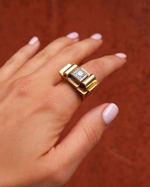 Lovely Art Deco Diamond 18ct Gold Ring at Deco&Vintage Ltd - image 1