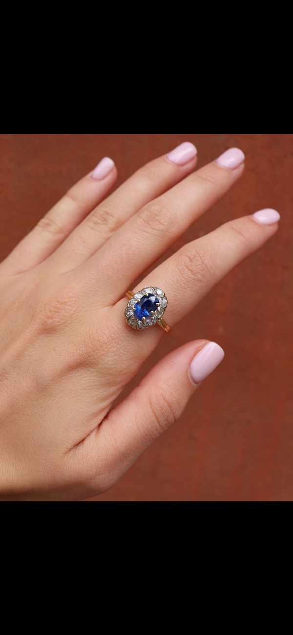 Lovely Victorian Sapphire diamond Ring at Deco&Vintage Ltd - image 1