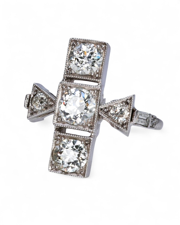 Lovely and Different Art Deco Diamond Platinum Ring at Deco&Vintage Ltd - image 2