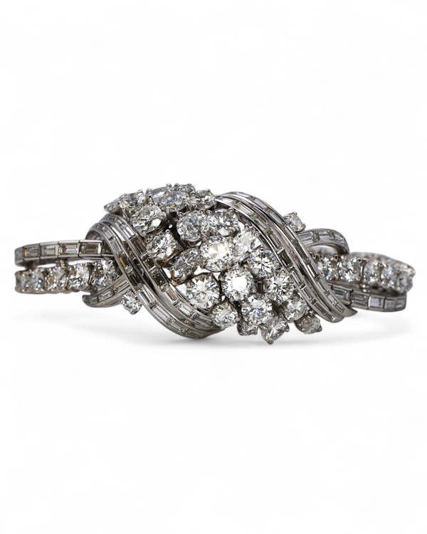 Beautiful 1950,s French Diamond Platinum Bracelet at Deco&Vintage Ltd - image 3