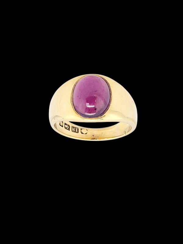 Antique garnet signet ring SKU: 8404 DBGEMS - image 1
