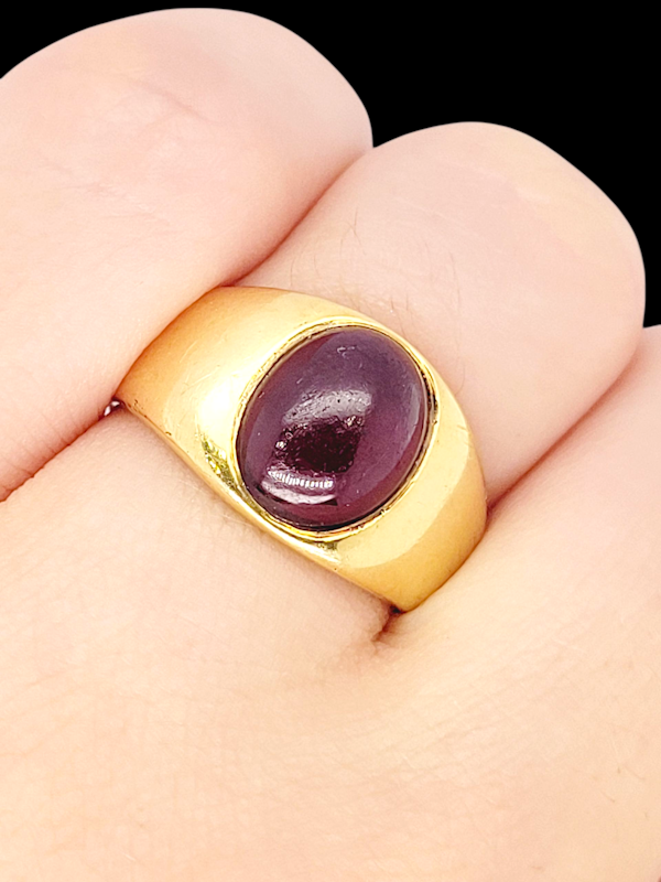 Antique garnet signet ring SKU: 8404 DBGEMS - image 3