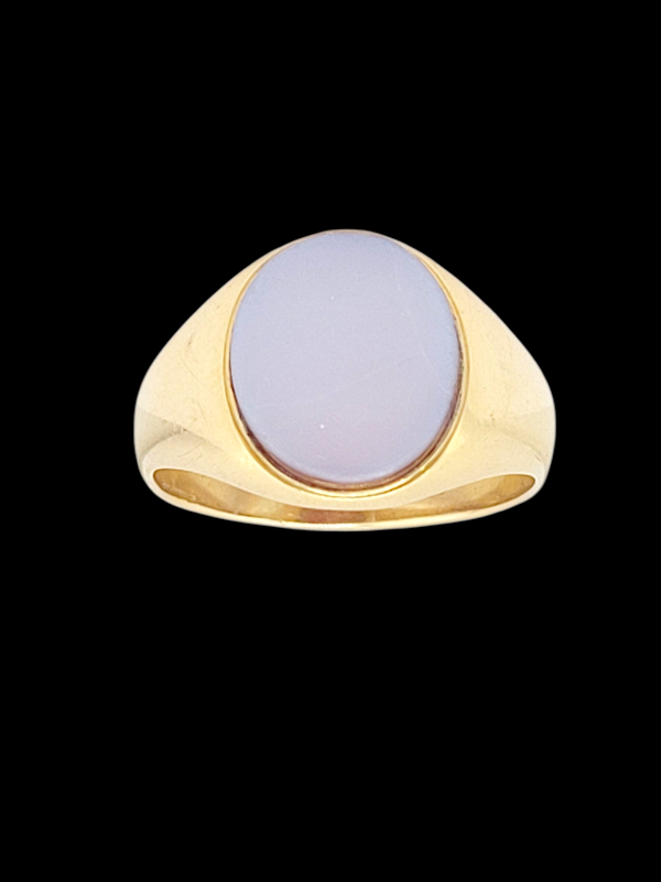 Banded agate signet ring SKU: 8402 DBGEMS - image 1