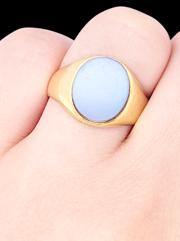 Banded agate signet ring SKU: 8402 DBGEMS - image 2