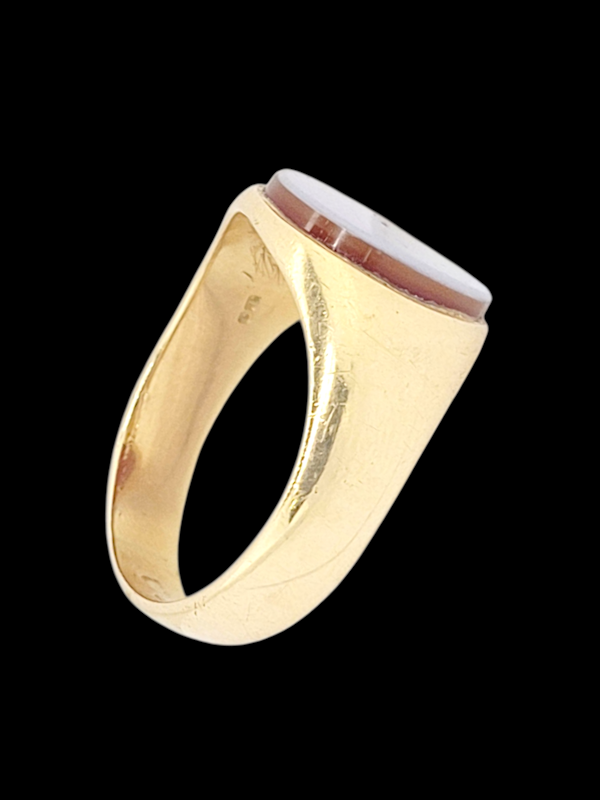Banded agate signet ring SKU: 8402 DBGEMS - image 4