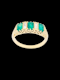 Emerald and diamond carved half hoop ring SKU: 8401 DBGEMS - image 1