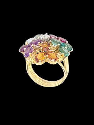 Harlequin gemset dress ring SKU: 8400 DBGEMS