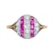 Art Deco Ruby & Diamond Stripe Ring | 18ct Gold c.1920s - image 1
