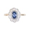 Sapphire & Diamond Cluster Ring in 18ct Gold & Platinum | Edwardian c.1910s - image 1
