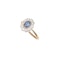 Sapphire & Diamond Cluster Ring in 18ct Gold & Platinum | Edwardian c.1910s - image 2