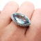 Modern Aquamarine Diamond and Platinum Cluster Ring, 4.69ct - image 2
