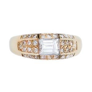 Vintage Emerald Cut Diamond Ring in 18ct Gold | c.1990s