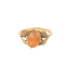 Antique Fire Opal Ring in 18ct Gold | Art Nouveau c.1900s