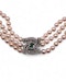 3rows of cultured pearls emerald diamond necklace - image 3