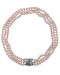 3rows of cultured pearls emerald diamond necklace - image 2