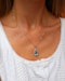 Pear shape aqua and diamond pendent - image 1