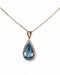 Pear shape aqua and diamond pendent - image 4