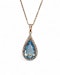 Pear shape aqua and diamond pendent - image 3
