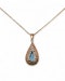Pear shape aqua and diamond pendent - image 5