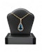 Pear shape aqua and diamond pendent - image 2