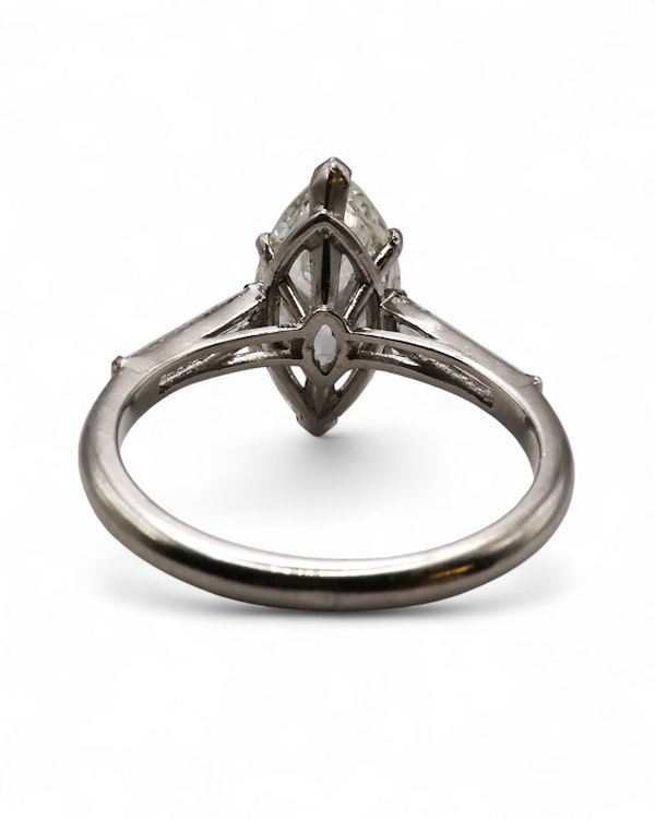 Sophisticated art deco style marquise engagement ring - image 1