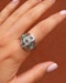 Bold& stunning art deco diamond& emerald ring - image 5