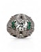 Bold& stunning art deco diamond& emerald ring - image 2