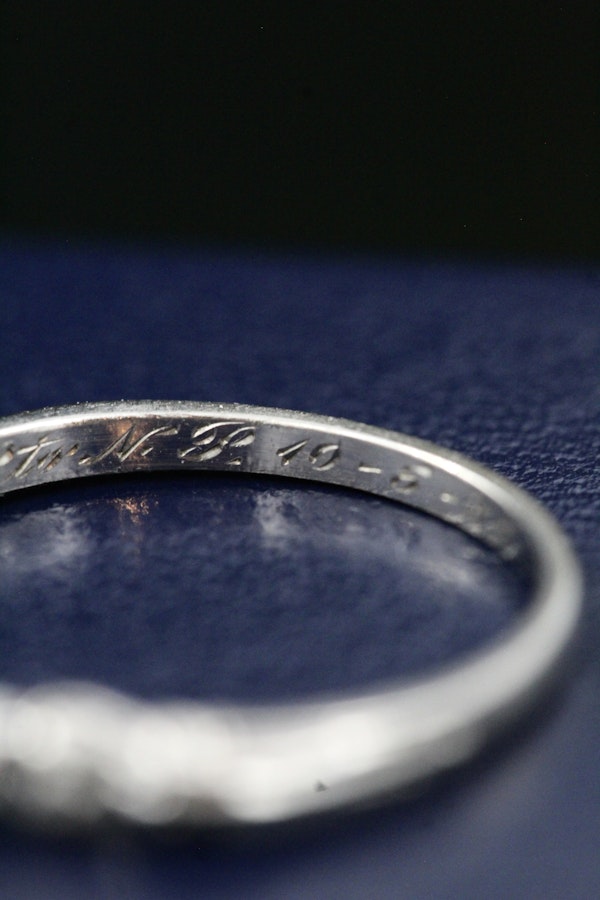 A finely worked Platinum, Iridium & Diamond Engagement Ring with matching "Quarter" Eternity Ring Circa 1935 - image 6