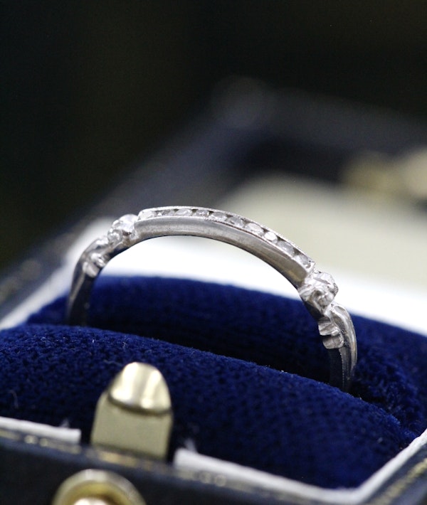 A finely worked Platinum, Iridium & Diamond Engagement Ring with matching "Quarter" Eternity Ring Circa 1935 - image 4