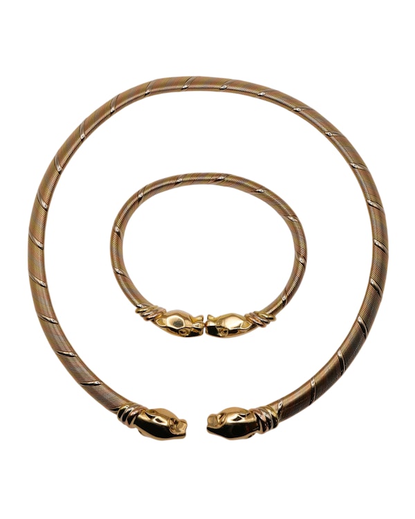 Cartier Panthere Open Collar Necklace and Bracelet Set - image 2