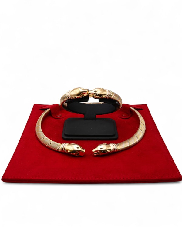 Cartier Panthere Open Collar Necklace and Bracelet Set - image 6