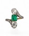 Beautiful Art Nouveau Emerald Diamond Ring at Deco&Vintage Ltd - image 2
