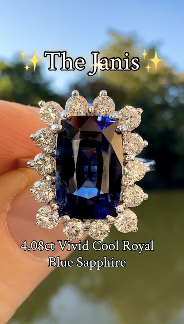 4.08ct Natural Vivid Cool Royal Blue Sapphire - image 5