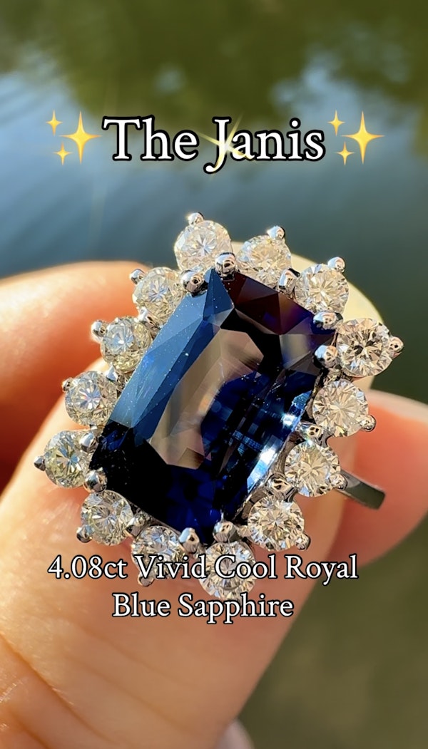 4.08ct Natural Vivid Cool Royal Blue Sapphire - image 6