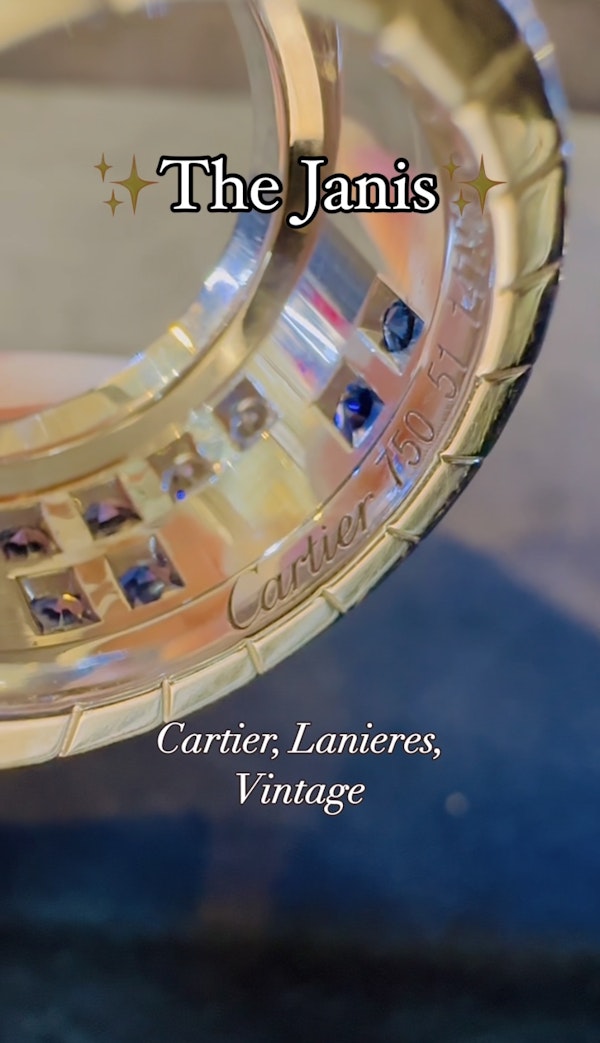 Cartier Lanieres, Blue Sapphire & Diamond Ring. - image 6