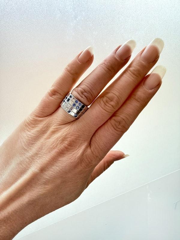 Cartier Lanieres, Blue Sapphire & Diamond Ring. - image 10