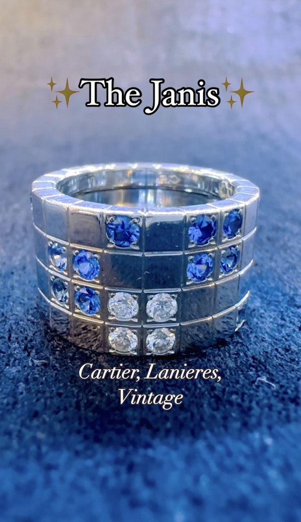 Cartier Lanieres, Blue Sapphire & Diamond Ring. - image 5