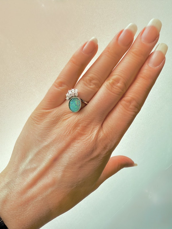 0.40ct Diamond & Opal Ring. - image 9