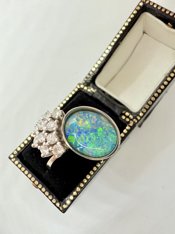 0.40ct Diamond & Opal Ring. - image 8