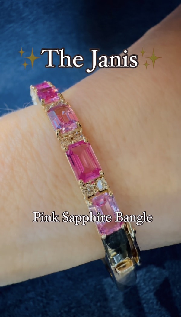 6.19ct Pink Sapphire & Diamond Bangle. - image 5