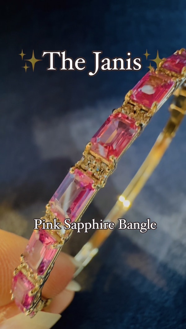 6.19ct Pink Sapphire & Diamond Bangle. - image 7
