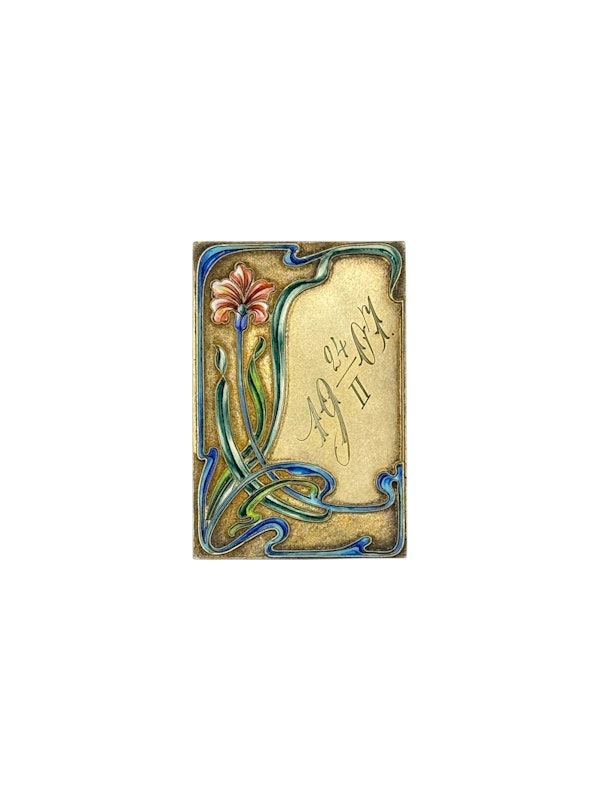 Russian silver gilt and cloisonné enamel cigarette case set, Moscow, c.1900s by Nemerov-Kolodkin. - image 10
