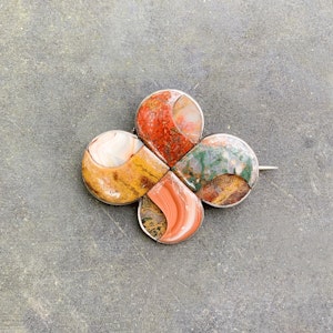 Scottish Agate & Silver Brooch | Victorian c.1880