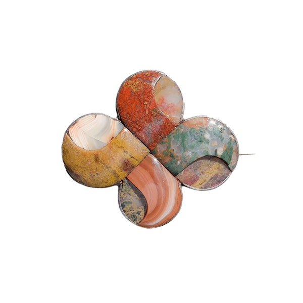 Scottish Agate & Silver Brooch | Victorian c.1880 - image 2