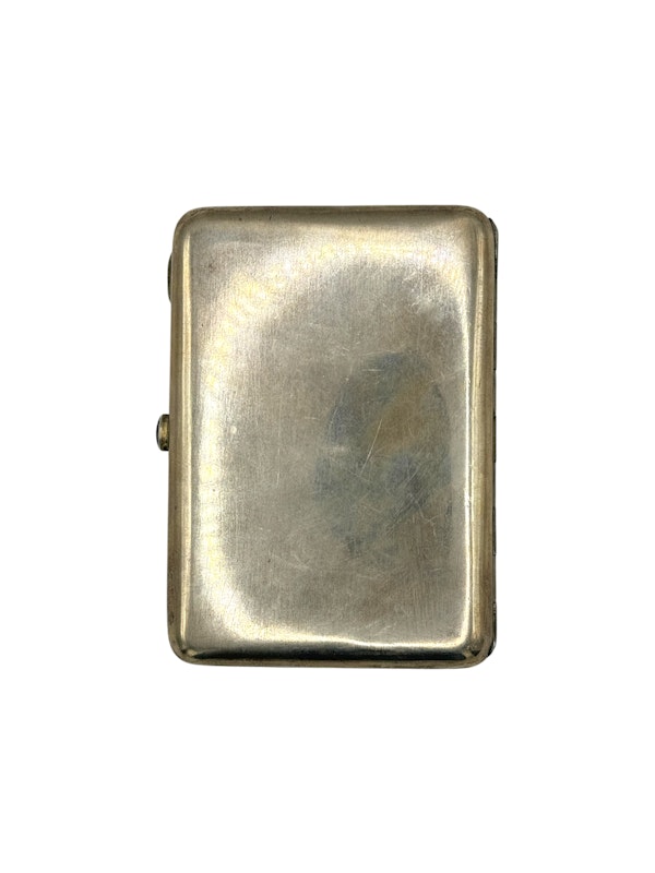 Russian silver gilt and pectoral enamel cigarette case, Moscow, c.1910 by BиK. - image 2