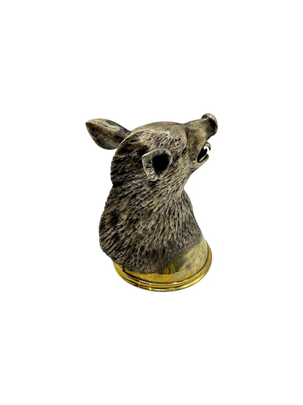 Russian silver gilt stir up cup formed as a boar's head, St Petersburg, c.1880 by Samuel Arnd. - image 5