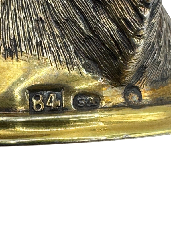 Russian silver gilt stir up cup formed as a boar's head, St Petersburg, c.1880 by Samuel Arnd. - image 6