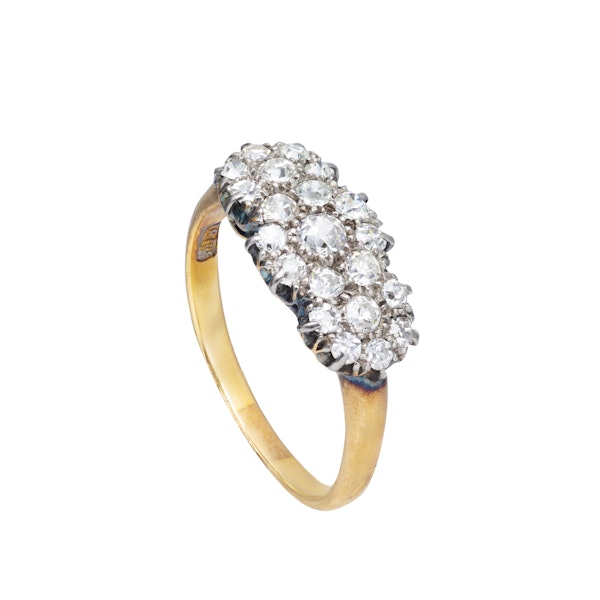 Triple Diamond Cluster Ring in 18ct Gold | Edwardian c.1910s - image 2